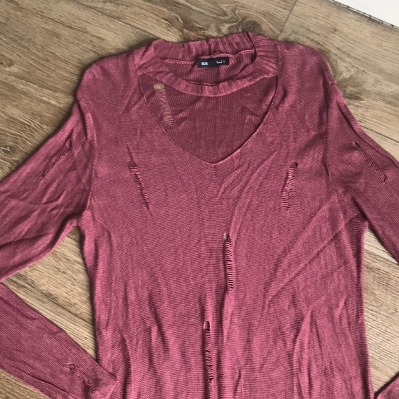 Willow & wind | Distressed boho mauve sweater maxi dress. Size Juniors 2X - Picture 3 of 7